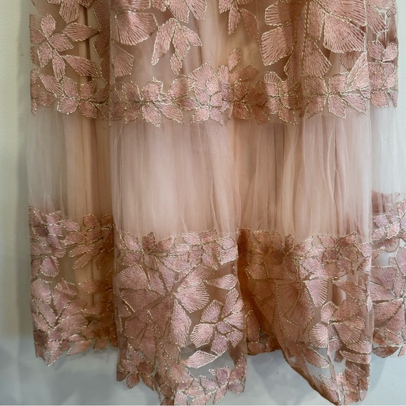 TADASHI SHOJI Adriane Floral Embroidered Dress Antique Pink Size 8 NWT - Picture 10 of 16